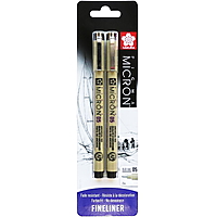 Набор черных линеров 2шт Sakura PIGMA Micron 0,45мм