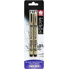 Набір чорних лінерів 2шт Sakura PIGMA Micron 0,45мм