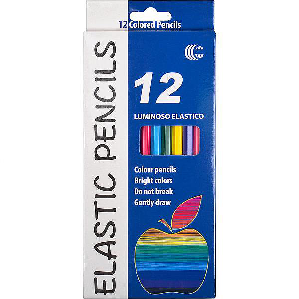 Кольорові олівці 12 кольорів Luminoso Elastico
