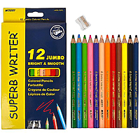 Кольорові олівці 12 кольорів товсті Marco Superb Writer 4400-12CB Jumbo