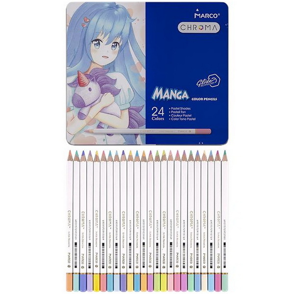 Кольорові олівці 24 кольори Marco Chroma (Manga, Манга) 8550-24TN