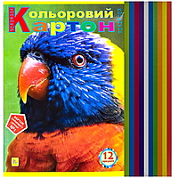 Цветной картон 12 листов А4 "Коленкор" CK12