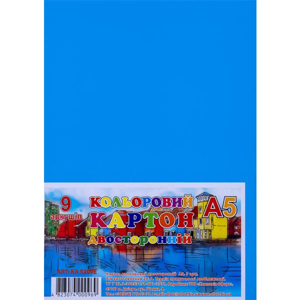 Кольоровий картон 9 листів А5 "Офорт" КА5209Е
