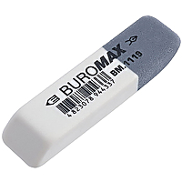 Ластик Buromax BM 1119 біло-сірий