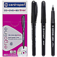 Маркер перманентный черный Centropen 4616 для CD-DVD дисков