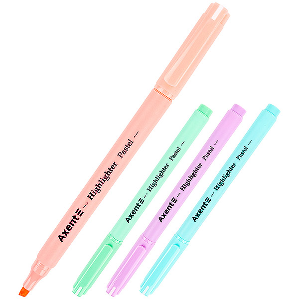 Набір текстових маркерів 4 кольори Axent Highlighter Pastel 2533-40-А