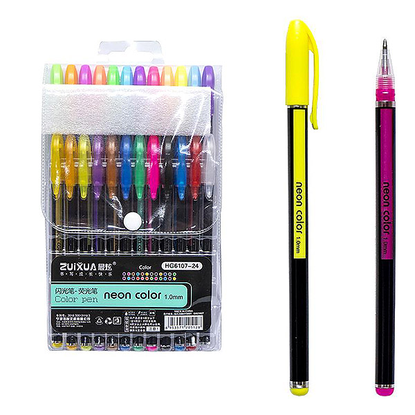 Набір гелевих ручок 24 кольори Neon color HG6107-24