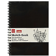 Скетчбук 30 аркушів A5 Ellott Luva Sketch Book (верхня спіраль)