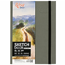 Скетчбук А5 ROSA Studio 96 аркушів, сірий 14,8х21см