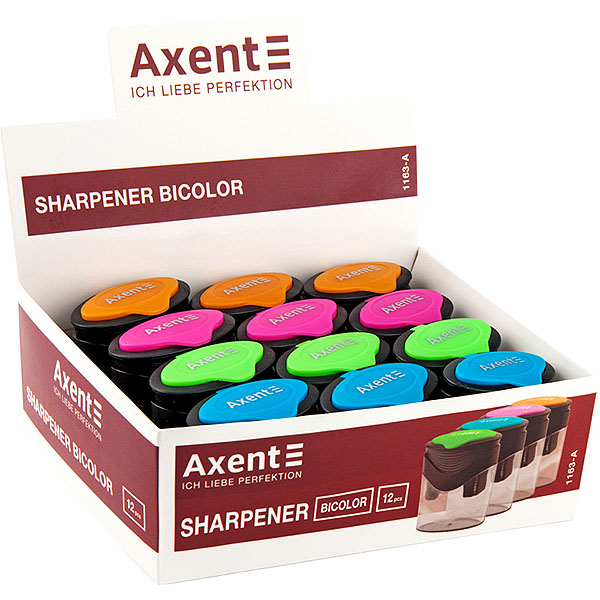 Точилка для звичайних та товстих олівців Axent BiColor 1163-A