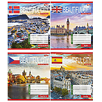 Зошит шкільний 18 аркушів лінія серія "Прекрасне місто"