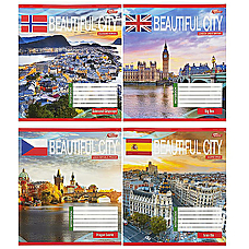 Зошит шкільний 18 аркушів лінія серія "Прекрасне місто"