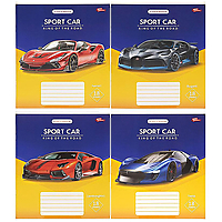 Тетрадь школьная 18 листов клетка серия "Спортивные машины - короли дорог 2"