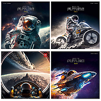 Зошит шкільний 96 аркушів клітинка серія "Назад у майбутнє" Школярик УФ-лак